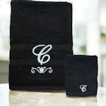 Flourish Initial Towel Set Monogrammed Bath Towel and Flannel Gift