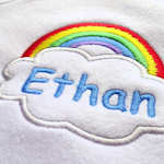 Personalised Hooded Baby Towel Rainbow Embroidery Bath Towel