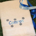 Kids Football Towel Personalised Little Footballs Towel