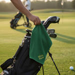Green Monogrammed Golfers Towel