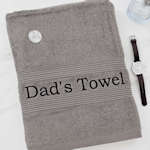 Personalised Grey Towel Embroidered Bath Towels
