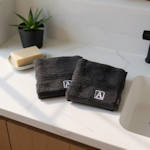 Personalised Initial Flannels Monogram Embroidered Face Cloth Pair