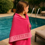 Personalised Beach Towels Hot Pink Sunbathing Towel