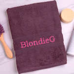 Personalised Towel Purple Bath Towel