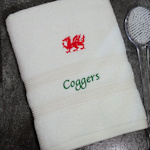 Welsh Cymru Towel Wales Dragon Personalised Bath Towel