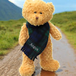 Personalised Teddy Bear Wearing A Personalised Scarf