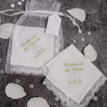 Wedding Handkerchiefs Set Mother of Bride and Groom Lace Hankies