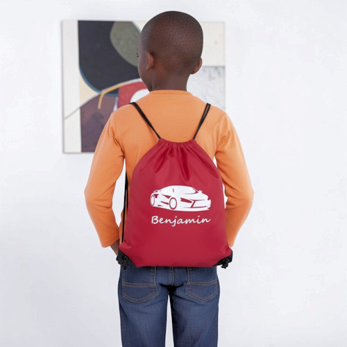 Sports Car PE Bag Personalised Drawstring Gym Sack