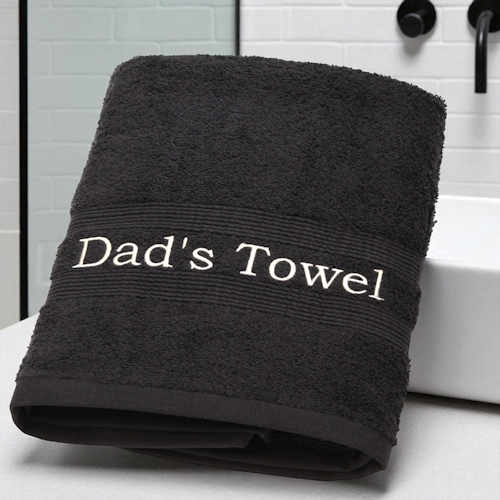 Personalised Towel Black Bath Towel