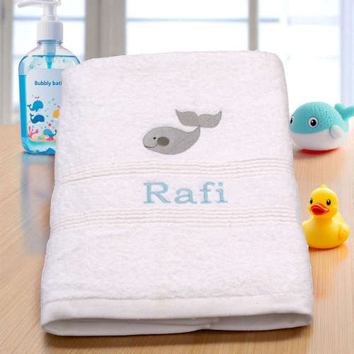 Childrens Personalised Towel Whale Towel Swim or Bath Childrens Personalised Towel Whale Towel Swim or Bath