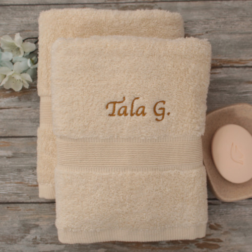 Personalised Hand Towels Cream Hand Towel Set