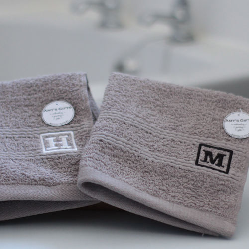 Personalised Initial Flannel Monogram Embroidered Face Cloth