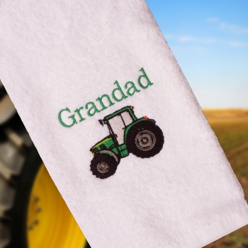 Tractor Hand Towel Personalised Tractor Embroidered Towel